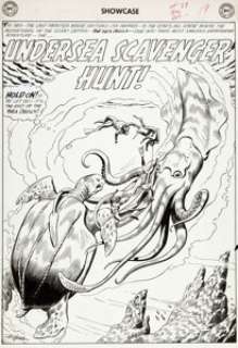 Russ Heath Showcase #29 Sea Devils Splash Page Original Art (DC, 1960). A compelling underwater scene, -