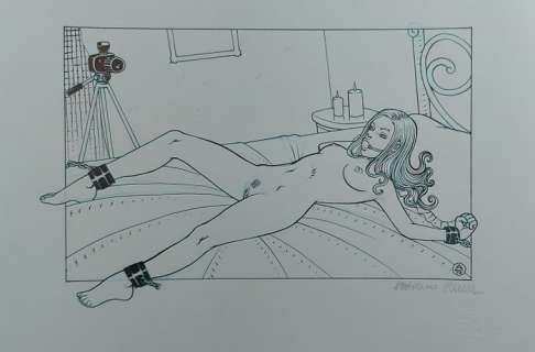 Alessandro Scacchia | Alessandro Scacchia - Illustrazione originale - Club di Ruthier - Incontro con Marylin | Catawiki