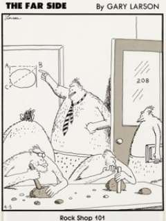 Gary Larson The Far Side Daily Comic Strip Original Art dated 4-5-84 (Chronicle Features, 1984). Shop Class - | Heritage