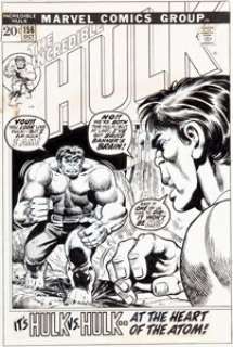 Herb Trimpe Incredible Hulk #156 Cover Original Art (Marvel, 1972). It‘s Hulk vs. Hulk -- At the heart of -