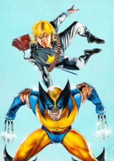 Tom Fleming Fleer Ultra X-Men: Wolverine Trading Card Series #63 "Wolverine and Longshot" -