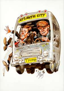 Jack Davis Donald Trump and Atlantic City Illustration Original Art (undated). This hilarious illustration - | Heritage