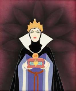 Snow White and the Seven Dwarfs Evil Queen with Heart Box Production Cel Courvoisier Setup with Walt Disney - | Heritage