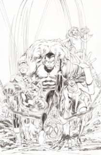 Neal Adams Champions V2#1 Variant Cover Original Art (Marvel, 2016)....