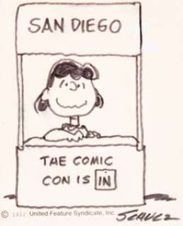 Charles Schulz - Lucy of Peanuts at San Diego Comic Con Illustration Original Art (c. 1985). Lucy is in... - | Heritage