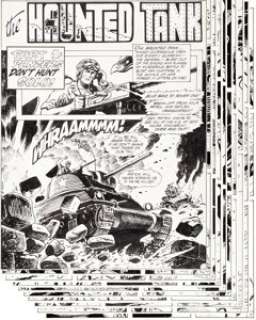 Dick Ayers and Sam Glanzman G.I. Combat #232 Complete 14-Page Haunted Tank Story Original Art (DC, 1981).... (Total: 14 Original Art)