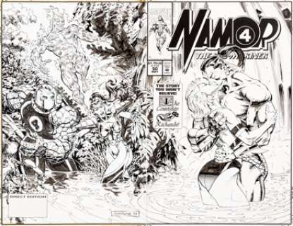 Geof Isherwood Namor, the Sub-Mariner #50 Wrap-Around Cover Original Art (Marvel, 1994)....