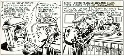  - H.G. Peter Sensation Comics #77 Unpublished Wonder Woman Partial Panel Page Original Art (DC Comics, 1940s)....