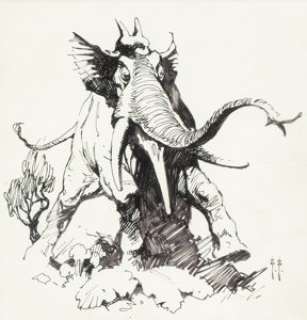 Frank Frazetta Downward to the Earth "Nildorer" Frontispiece Illustration Original Art (Doubleday, 1970).... | Heritage