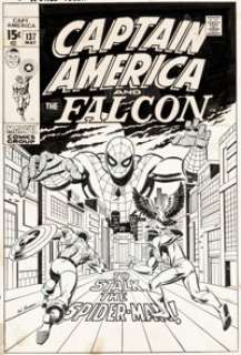  - Sal Buscema Captain America #137 Cover Spider-Man and Falcon Original Art (Marvel, 1971)....