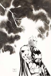 Jim Lee and Scott Williams Wizard Magazine #0 Partial Cover Batman Original Art (Wizard Entertainment, 2003).... | Heritage