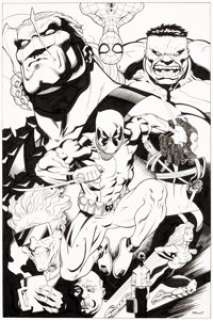  - Ed McGuinness Deadpool Omnibus #nn Cover Original Art (Marvel, 2014)....