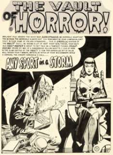Johnny Craig Vault of Horror #38 Complete 8-Page Story "Any Sport In A Storm" Drusilla Original Art (EC, 1954).... (Total: 8 Original Art)