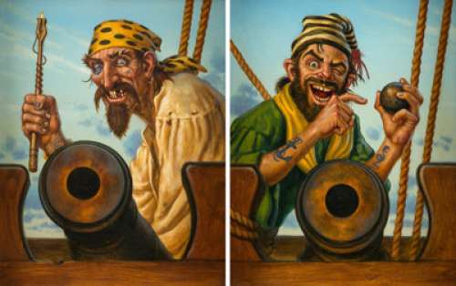 Don Maitz Guardians Collectible Card Game "Port Gunner" and "Starboard Gunner" Set -