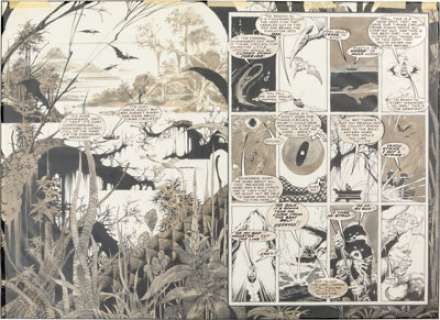 Alex Nino Creepy #94 Double Page Spread 5-6 Original Art (Warren, 1978). Bud Lewis takes time travel to a -