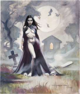 Mike Hoffman - Odyssey: The Art and Works of Mike Hoffman "Vampire Girl" Painting Original Art (Basement/Amryl, 2006).