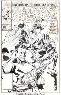 Mark Bagley and Randy Emberlin Amazing Spider-Man #355 Cover Punisher Original Art (Marvel, ...