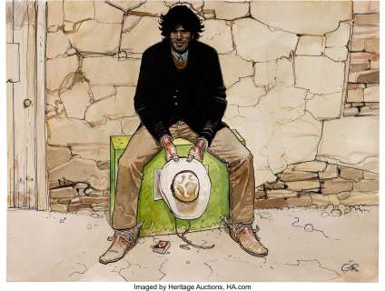 Giraud (Moebius), Jean | Jean Giraud (Moebius) Blueberry, The Green Box Signed Illustration Original Art (Undated).... | Heritage