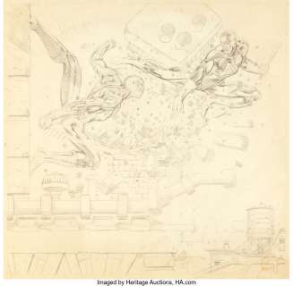 Miller, Frank | Frank Miller Marvel Team-Up Portfolio #1 Spider-Man and Daredevil Preliminary Illustration Original Art (S. Q. Pro... | Heritage