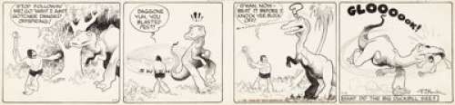 Hamlin, V. T. - V. T. Hamlin Alley Oop Daily Comic Strip Original Art dated 7-5-38 (NEA Service, 1938). ...