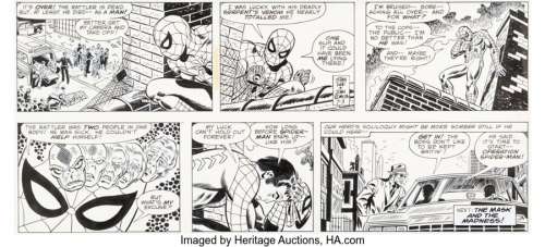Romita Sr., John | John Romita Sr. Amazing Spider-Man Sunday Comic Strip Original Art dated 7-3-77 (Register and Tribune Syndicate, 1... | Heritage