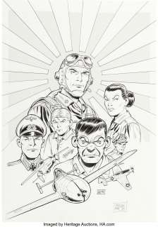 Arroyo, Jean-Michel - Jean-Michel Arroyo Buck Danny "Classic", Mysteries in the Pacific Cover Original Art (Zéphyr Editions, 2017)....