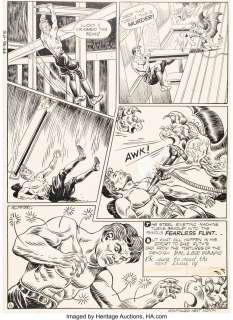 Peter, H. G. - H. G. Peter Famous Funnies #95 Fearless Flint Story Page 6 Original Art (Eastern Color, 1942)....