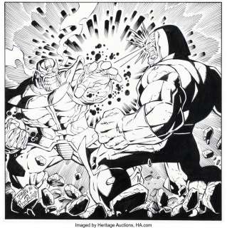 Lim, Ron - Ron Lim and Peter Palmiotti Wizard: The Comics Magazine #94 Thanos vs. Darkseid Illustration Original Art (Wizard,...