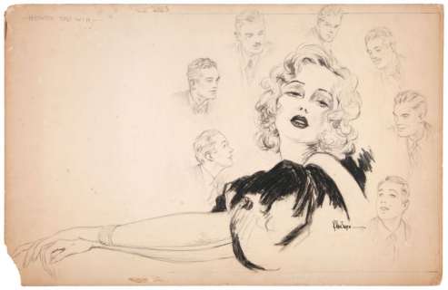 R. VAN BUREN â€œHEADS YOU WINâ€ LARGE ORIGINAL ILLUSTRATION ART. | Hake’s