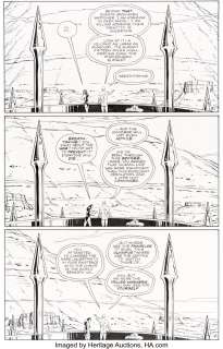 Gibbons, Dave - Dave Gibbons and John Higgins Watchmen #9 Story Page 18 Dr. Manhattan and Silk Spectre Original Art and Color Guid... (Total: 2 Original Art)