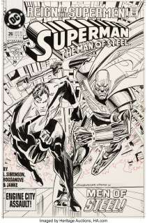 Bogdanove, Jon | Jon Bogdanove and Dennis Janke Superman: The Man of Steel #26 Cover Original Art (DC, 1993).... | Heritage