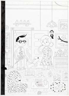 Brunetti, Ivan - Ivan Brunetti The New Yorker Cover and Preliminary Original Art dated 9-16-2019 (New Yorker, 2019).... (Total: 2 Original Art)