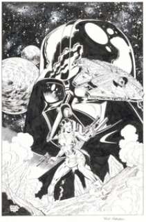Hoberg, Rick - Rick Hoberg and Jimmy Palmiotti Classic Star Wars: The Early Adventures #5 Cover Original Art (Dark Horse, 1994)....