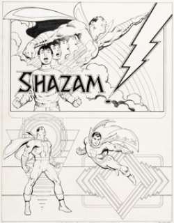 García-Lopez, José Luis - José Luis García-Lopez DC Style Guide Shazam/Captain Marvel Illustration Original Art (DC, 1982)....