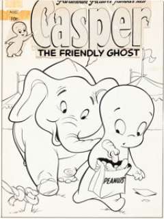Harvey Comics Artist - Harvey Comics Artist Casper the Friendly Ghost #23 Cover Original Art (Harvey, 1954)....
