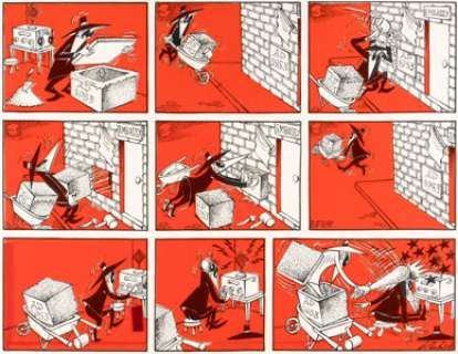 Prohias, Antonio - Antonio Prohias MAD #117 "Spy vs. Spy" Complete 1-Page Story Original Art (EC Publ., 1968). ...