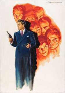 Angels with Dirty Faces by Luigi Martinati (Warner Brothers, R-1949). Signed Italian Mixed Media Artwork on Illustration Paper for Re-release Italian Posters. | Heritage