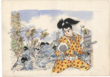 Taku Horie Hand-Drawn Color Illustration "Yaguruma Kennosuke" | Mandarake (Big Web)