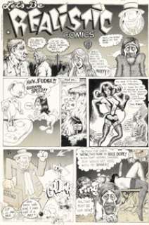 Robert Crumb, Denis Kitchen, Jay Lynch, Skip Williamson, Jay Kinney, and Bruce Walthers Hungry Chuck Biscuits Comics and Stories #1 Complete 2-Page Story "Let‘s Be Realistic" Original Art (Kitchen Sink, 1971). (Total: 2 Original Art)