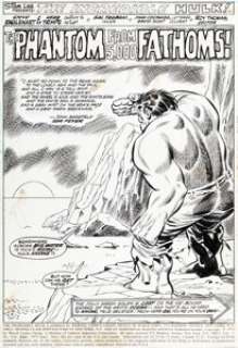 Herb Trimpe and Sal Trapani - The Incredible Hulk #164 Splash Page 1 Original Art (Marvel, 1973).