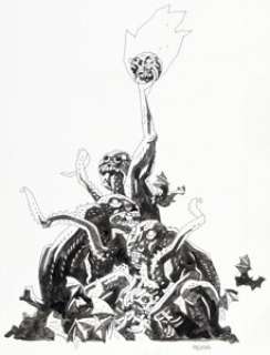 Mike Mignola B.P.R.D., The Black Flame #1 Cover Original Art (Dark Horse, 2005).