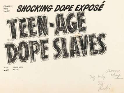 Harvey Artist Harvey Comics Library #1 Cover Logotype "Teen-Age Dope Slaves" Original Art (Harvey, 1952).