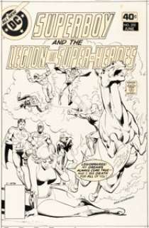 Dick Giordano Superboy and the Legion of Super-Heroes #252 Cover Original Art (DC, 1979).