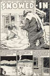 Howard Nostrand Chamber of Chills #25 Unpublished Complete 5-Page Story "Snowed-In" Original Art (Harvey, 1954). (Total: 5 Original Art)