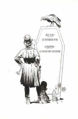 Ralph Meyer | Illustration originale, réalisée pour la quatrième de couverture de la série en 2014 - Undertaker | Daniel Maghen