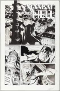 J. G. Jones Batman Black and White #2 Complete 8-Page Story "Manbat Out of Hell" Original Art (DC, 2013). (Total: 8 Original Art) | Heritage