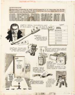 John Severin Cracked #90 Complete 3-Page Story "Objects for Sale at a Hollywood Auction" Original Art (Major Pub., 1971). | Heritage