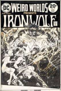 Michael Kaluta Weird Worlds #10 Ironwolf Cover Original Art (DC, 1974).