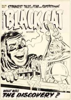 Lee Elias Black Cat Mystery #46 Cover Original Art (Harvey, 1953).