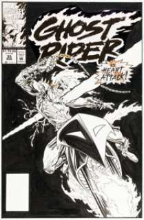 Bret Blevins Ghost Rider #35 Cover Original Art (Marvel, 1993).
